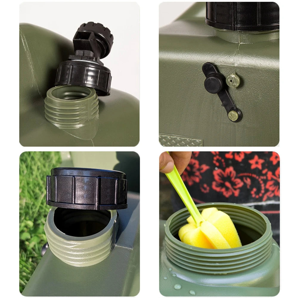 10L/12L/18L/25L Large Military Green Water Container with Spigot for Camping Outdoors Hiking Accessories - DG Outdoor Sports