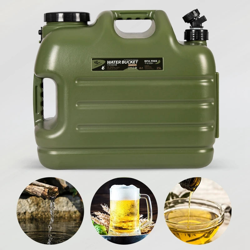 10L/12L/18L/25L Large Military Green Water Container with Spigot for Camping Outdoors Hiking Accessories - DG Outdoor Sports