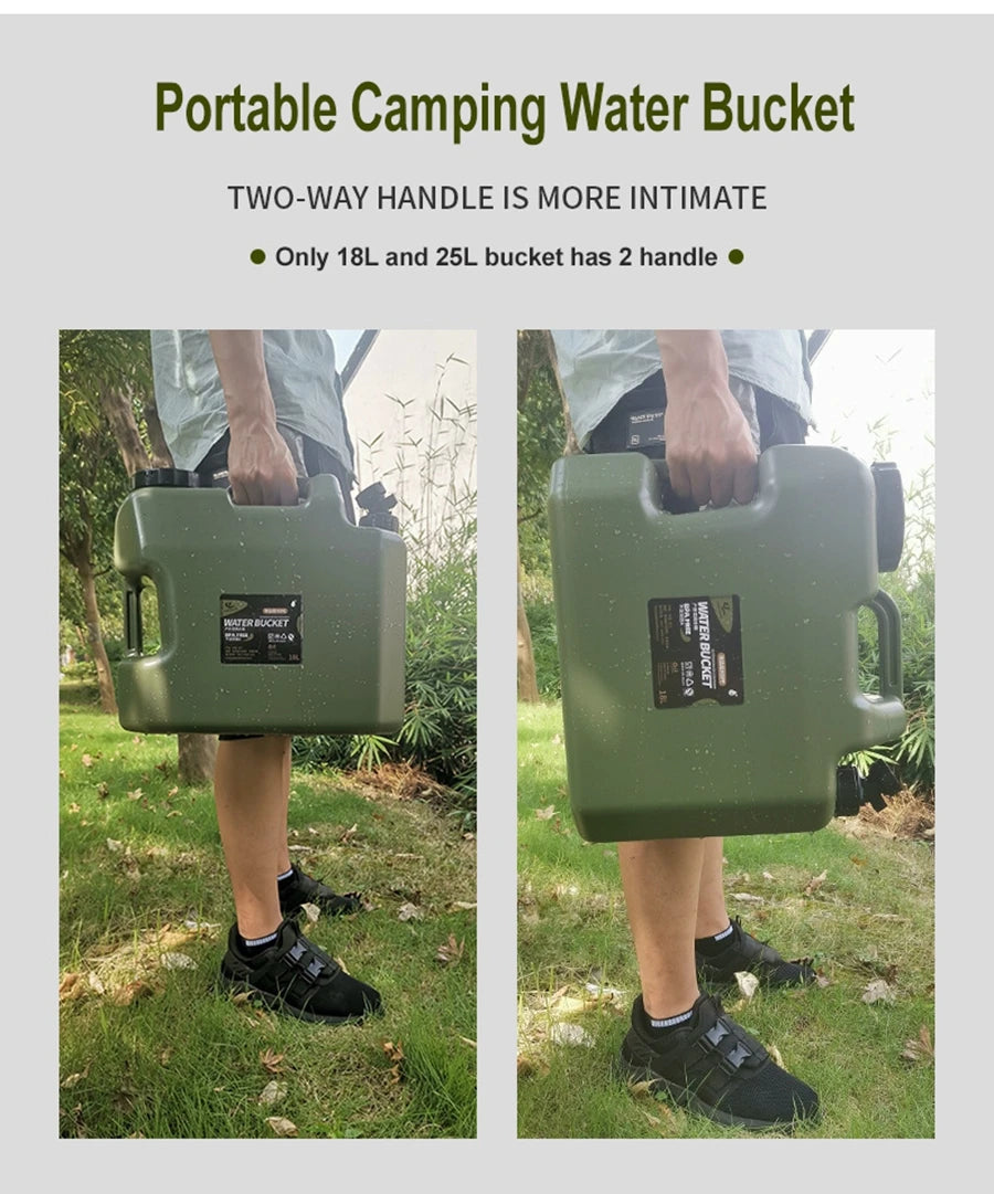 10L/12L/18L/25L Large Military Green Water Container with Spigot for Camping Outdoors Hiking Accessories - DG Outdoor Sports