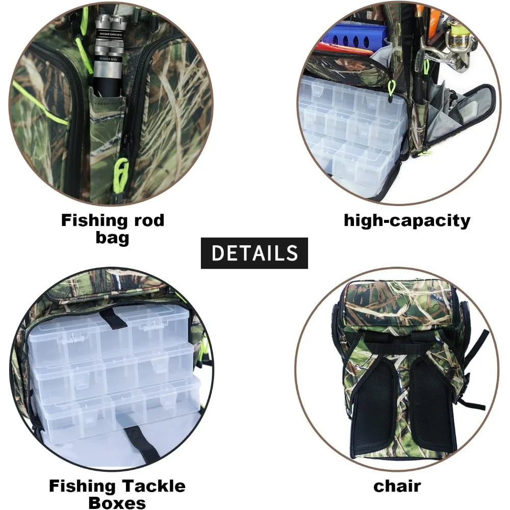 Fishing gear box, fishing rod rack box, 60L folding fishing chair, very suitable for men's outdoor use - DG Outdoor Sports