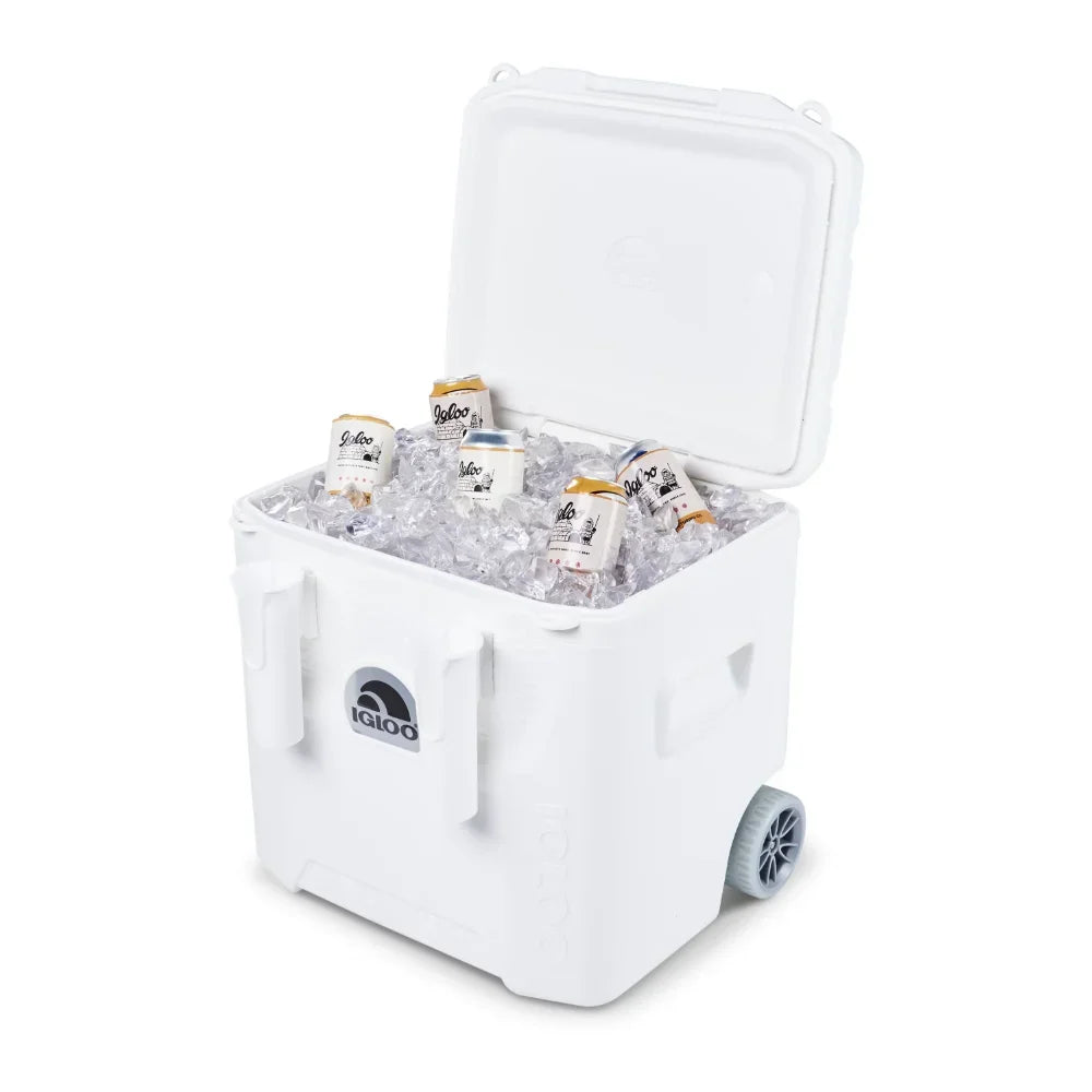 52 Qt Ice Chest Cooler With Wheels, White - DG Outdoor Sports