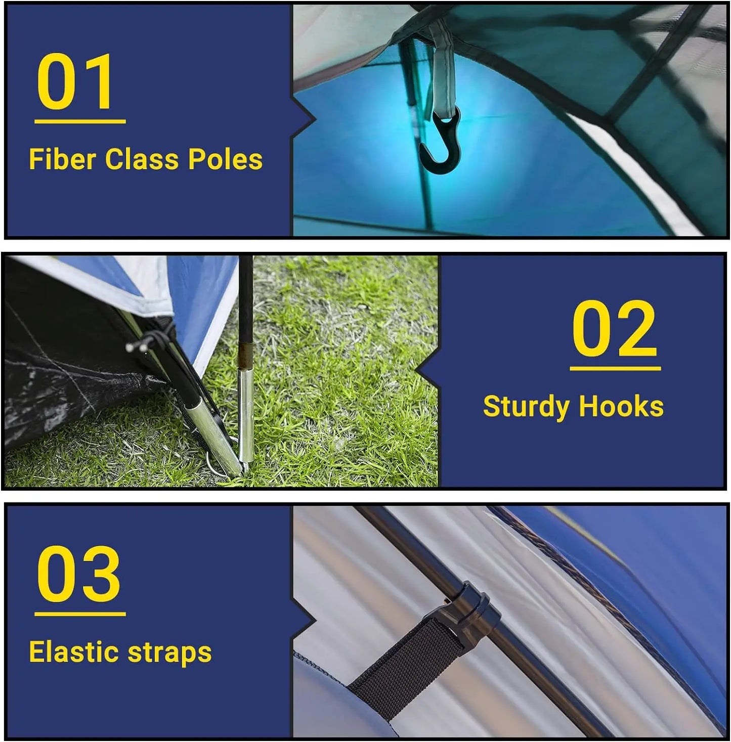 Camping equipment, 6 Person Family Dome Tent with Removable Rain Fly - DG Outdoor Sports