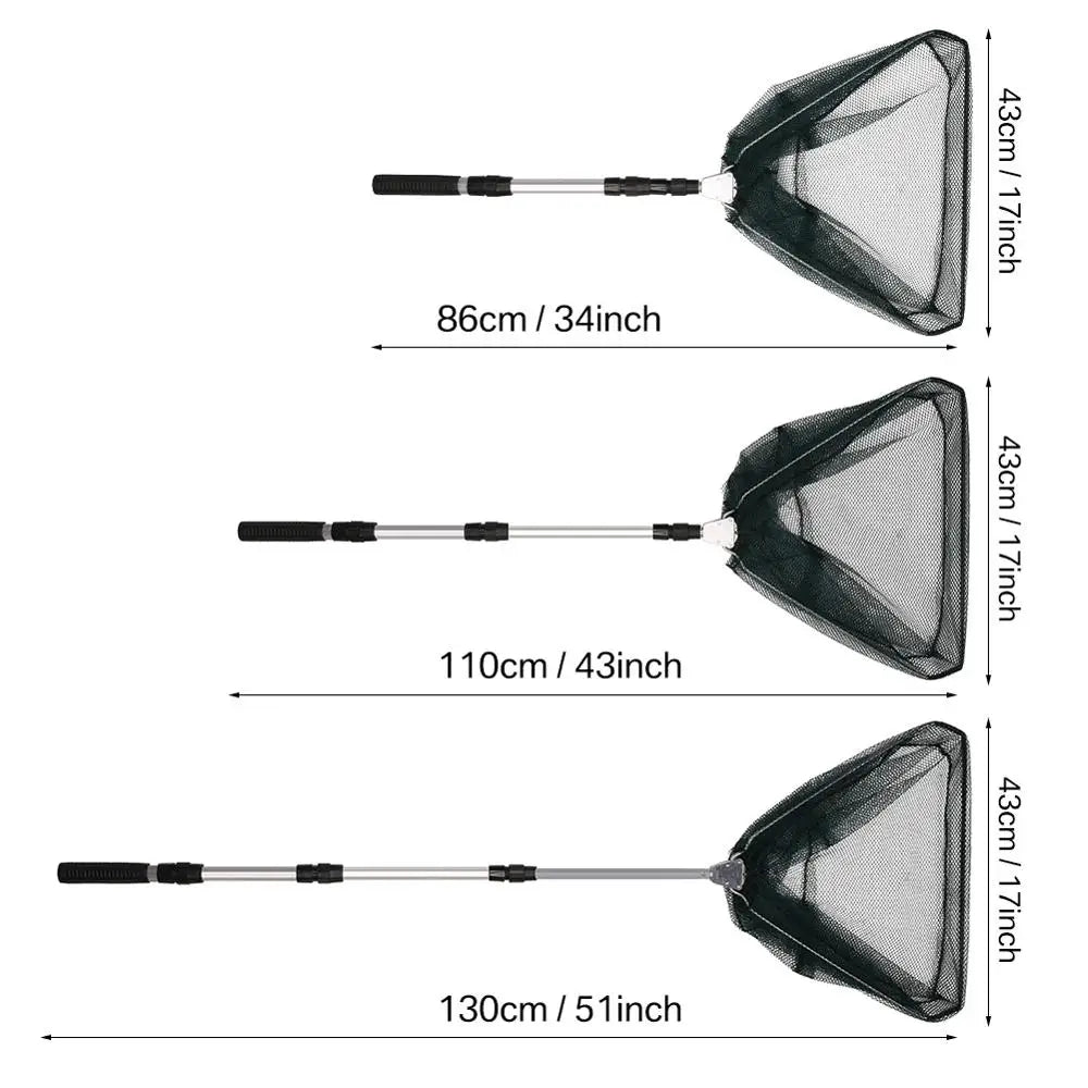 130CM Aluminum Alloy Fishing Net Telescoping Foldable Landing Net Retractable Pole - DG Outdoor Sports