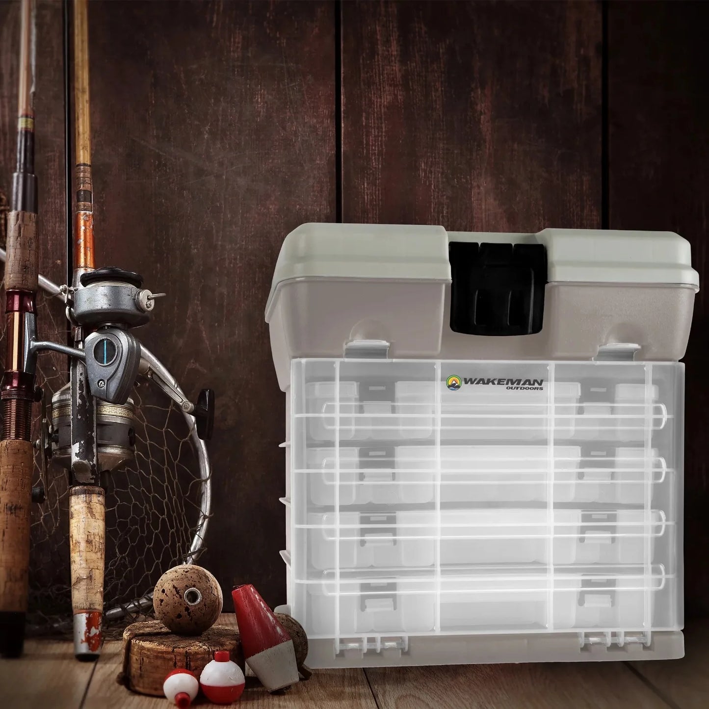 Wakeman Plastic 4-Drawer Tackle Box Organizer for Fishing and Crafts, Gray - DG Outdoor Sports