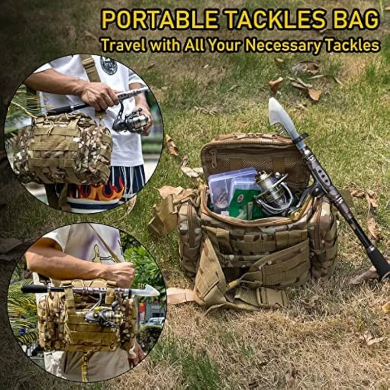 Dr.Fish Fishing Rod and Reel Combos 125pcs Full Kit Carbon Fiber Telescopic Spinning Rod 9+1BB Spinning Reel Tackle Bag Lines - DG Outdoor Sports