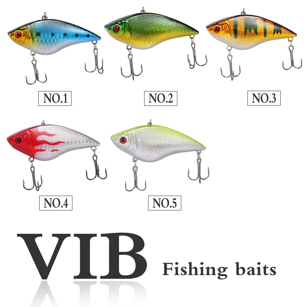 Fishing Lure Large Hard Bait Minnow VIB Lure with Treble Hook Life-Like Swimbait Fishing Bait - DG Outdoor Sports