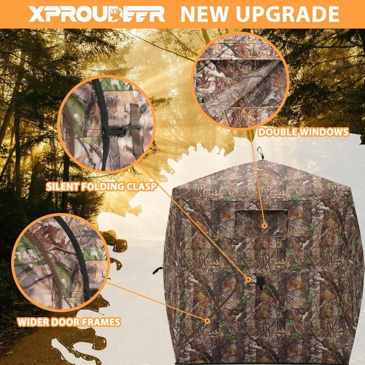 Hunting Blind, 1-4 Person Camouflage Ground Blind - DG Outdoor Sports