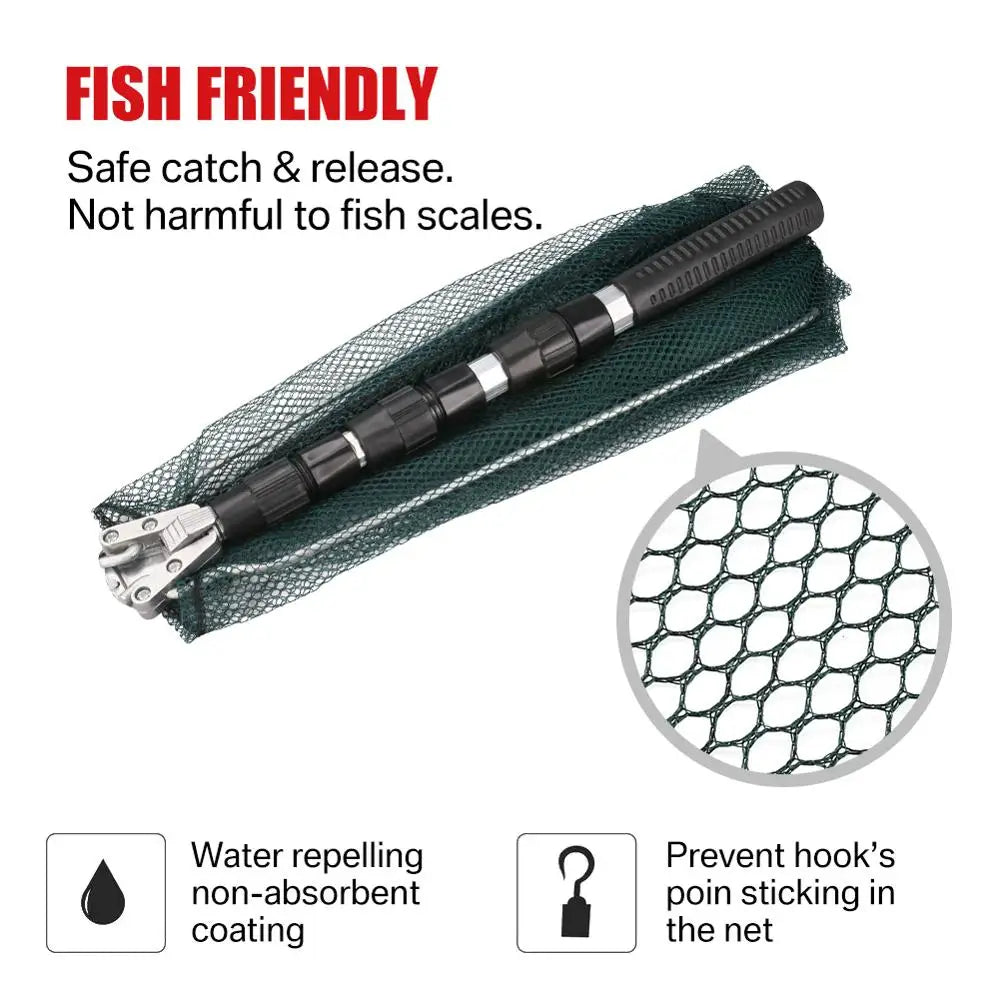 130CM Aluminum Alloy Fishing Net Telescoping Foldable Landing Net Retractable Pole - DG Outdoor Sports