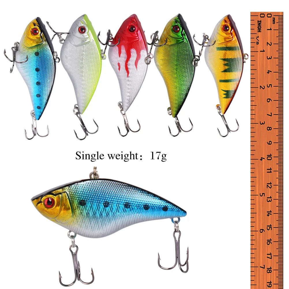 Fishing Lure Large Hard Bait Minnow VIB Lure with Treble Hook Life-Like Swimbait Fishing Bait - DG Outdoor Sports