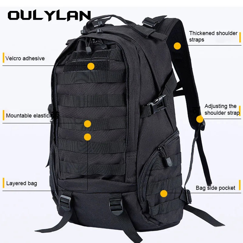 Military Camouflage Tactical Backpack Men Outdoor Sports Camping Trekking Hiking Equipment Oxford Waterproof Large-capacity Bag - DG Outdoor Sports