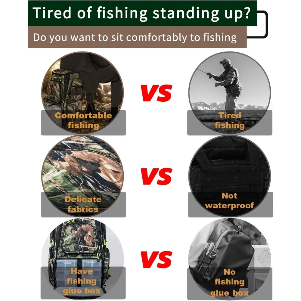 Fishing gear box, fishing rod rack box, 60L folding fishing chair, very suitable for men's outdoor use - DG Outdoor Sports
