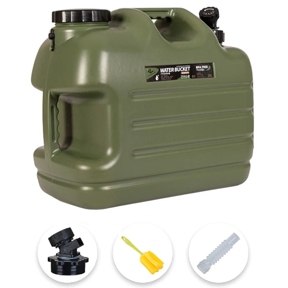 10L/12L/18L/25L Large Military Green Water Container with Spigot for Camping Outdoors Hiking Accessories - DG Outdoor Sports