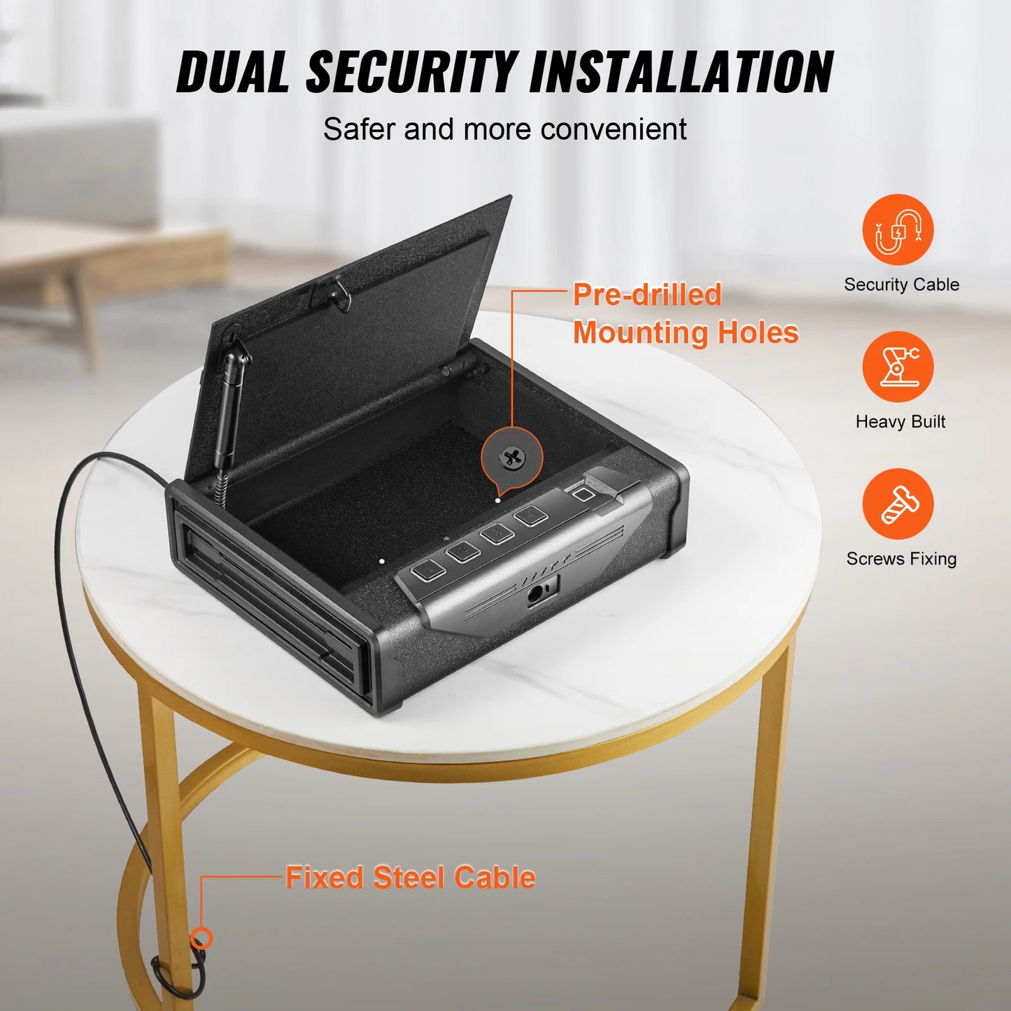 Gun Safe Q235 Steel Pistol Safe 3-Way Quick Access Firearm Case Gun Box Advanced Biometric Technology Travel Gun Safe - DG Outdoor Sports