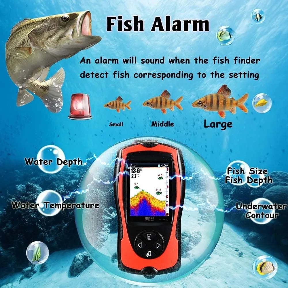 Portable Fish Finder Handheld Kayak Fish Finders Wired Fish Depth Finder Sonar Sensor Transducer for Boat Fishing Sea Fishing - DG Outdoor Sports