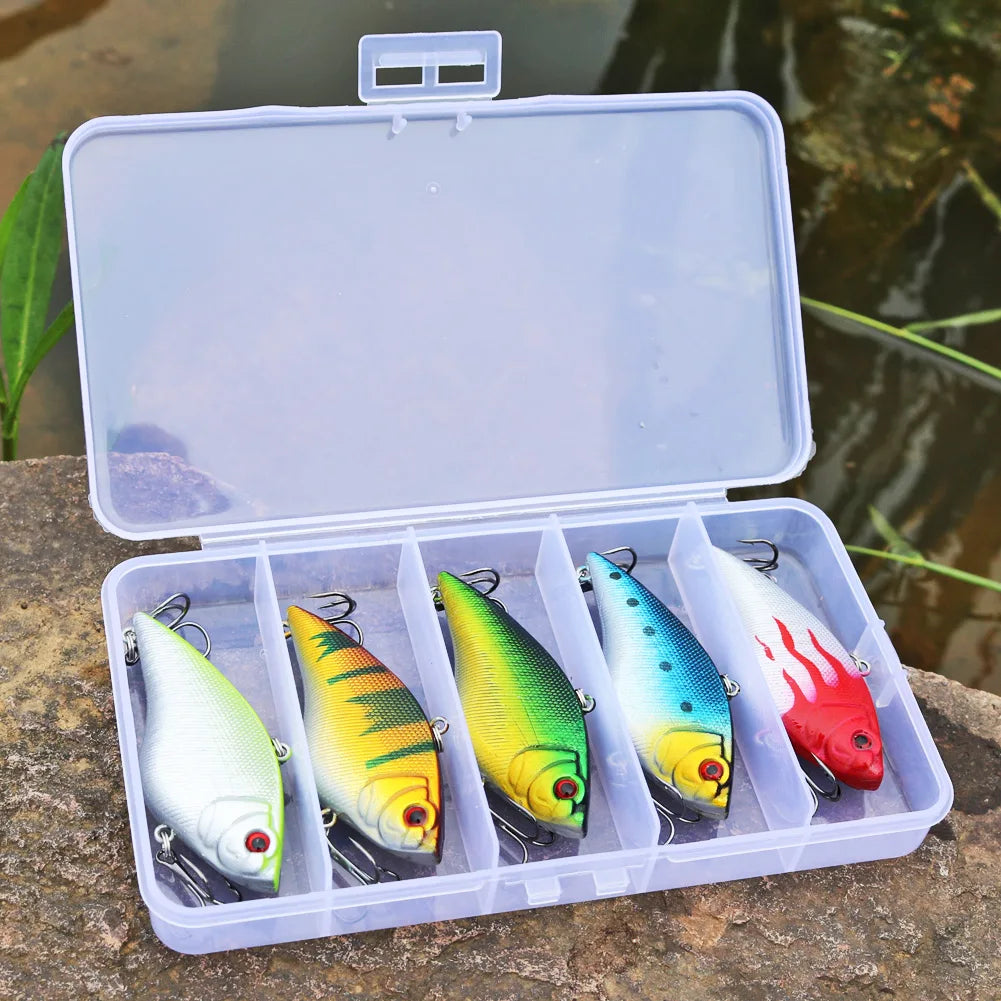 Fishing Lure Large Hard Bait Minnow VIB Lure with Treble Hook Life-Like Swimbait Fishing Bait - DG Outdoor Sports