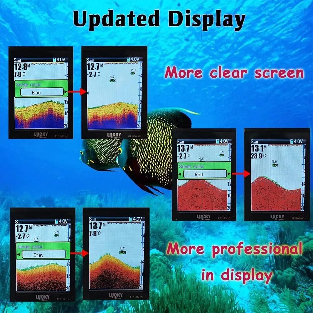 Portable Fish Finder Handheld Kayak Fish Finders Wired Fish Depth Finder Sonar Sensor Transducer for Boat Fishing Sea Fishing - DG Outdoor Sports