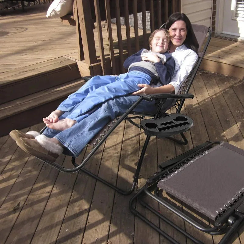 2 Pieces Zero Gravity Chair with Adjustable Pillow - DG Outdoor Sports