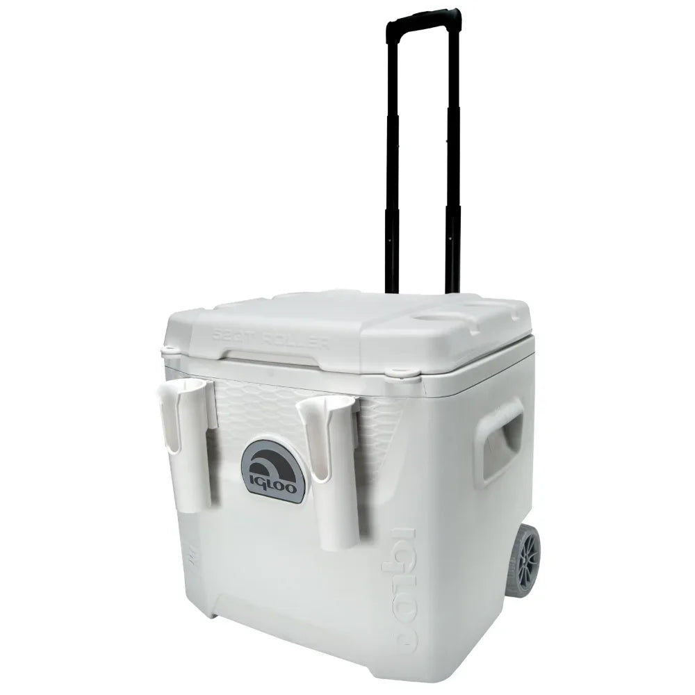 52 Qt Ice Chest Cooler With Wheels, White - DG Outdoor Sports