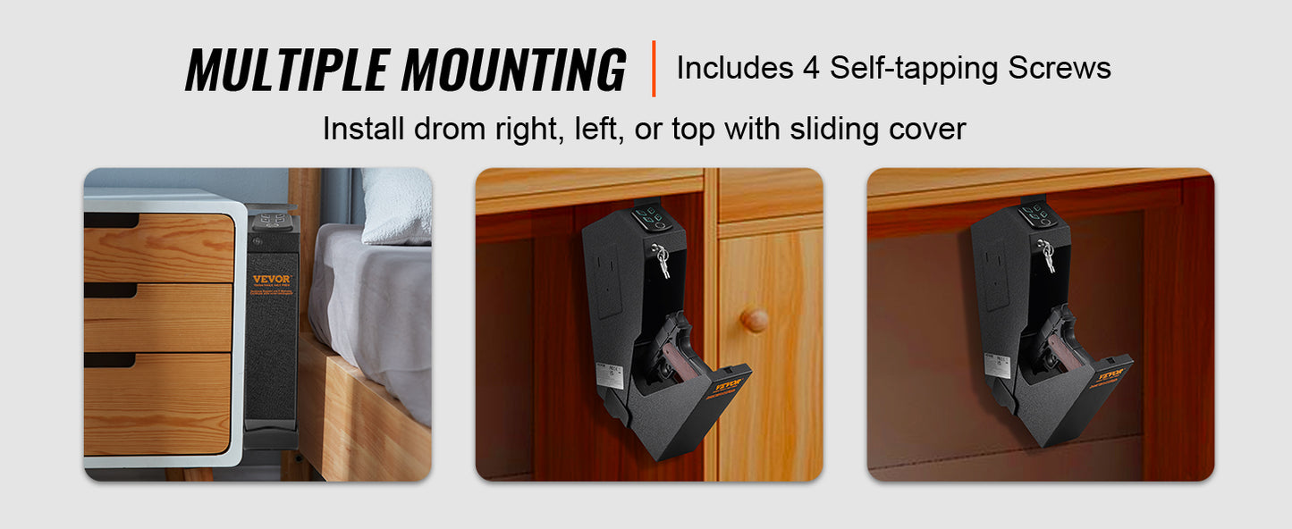 Gun Safe Q235 Steel Pistol Safe 3-Way Quick Access Firearm Case Gun Box Advanced Biometric Technology Travel Gun Safe - DG Outdoor Sports