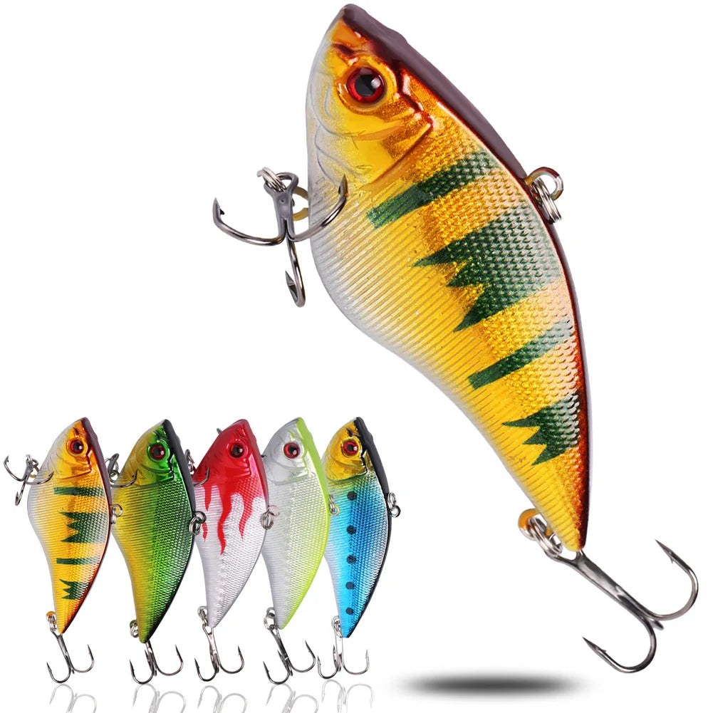 Fishing Lure Large Hard Bait Minnow VIB Lure with Treble Hook Life-Like Swimbait Fishing Bait - DG Outdoor Sports 		