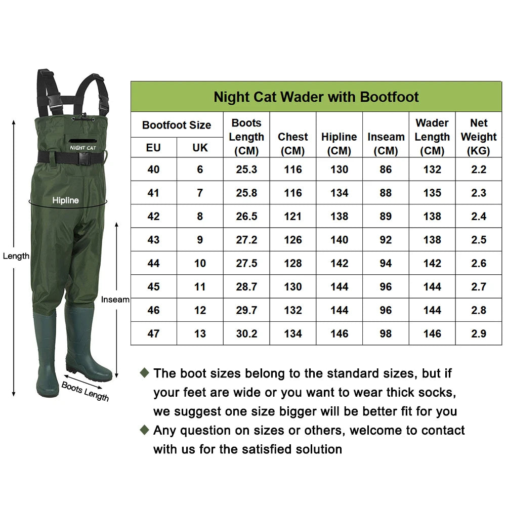 Lightweight Full Waterproof Breathable Chest Waders With Boots - DG Outdoor Sports 		