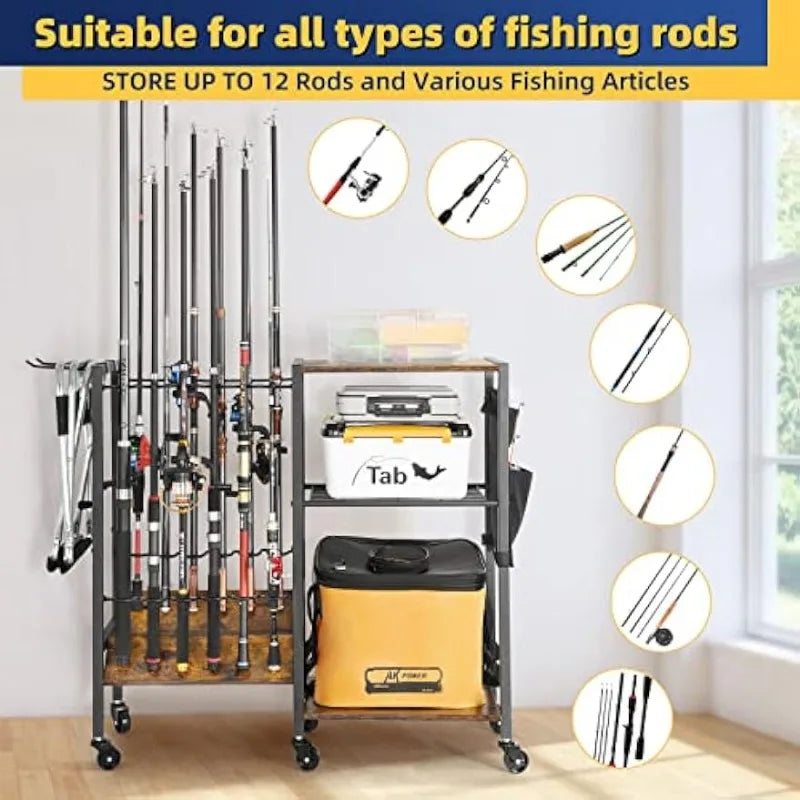 Olakee Fishing Rod Holder- Holds up to 12 Rods - DG Outdoor Sports 		