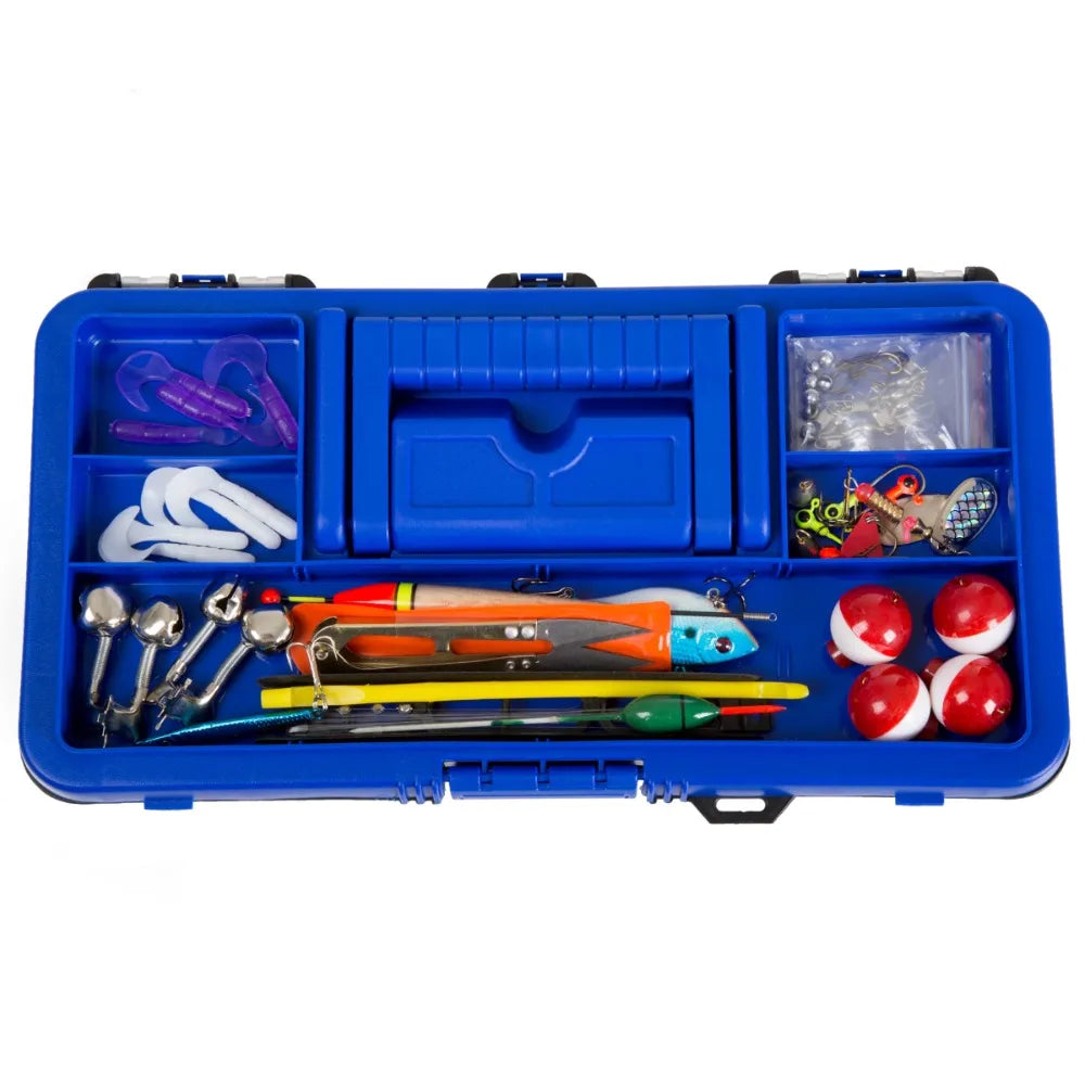 55-Piece Fishing Tackle Set – Tackle Box Includes Sinkers, Hooks, Lures, Bobbers, Swivels, Fishing Line, and More – Fishing - DG Outdoor Sports 		