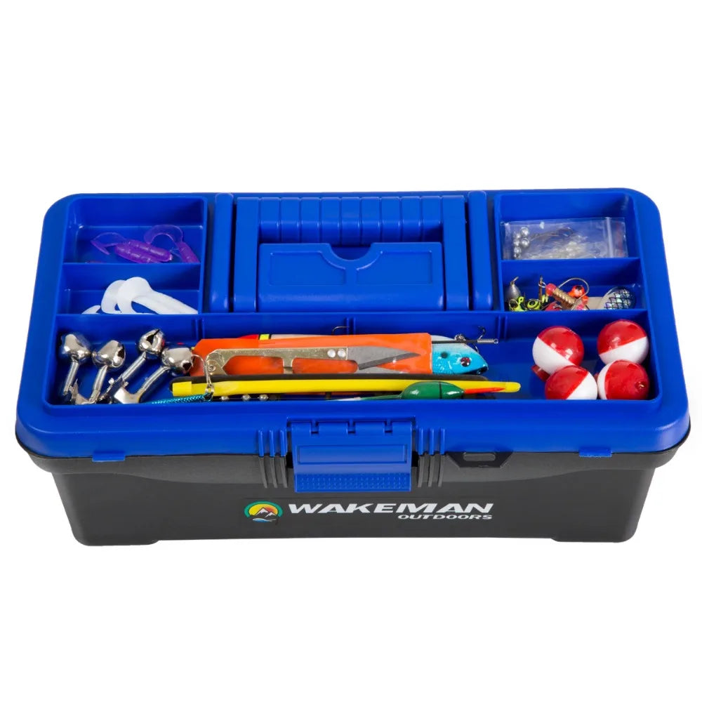 55-Piece Fishing Tackle Set – Tackle Box Includes Sinkers, Hooks, Lures, Bobbers, Swivels, Fishing Line, and More – Fishing - DG Outdoor Sports 		