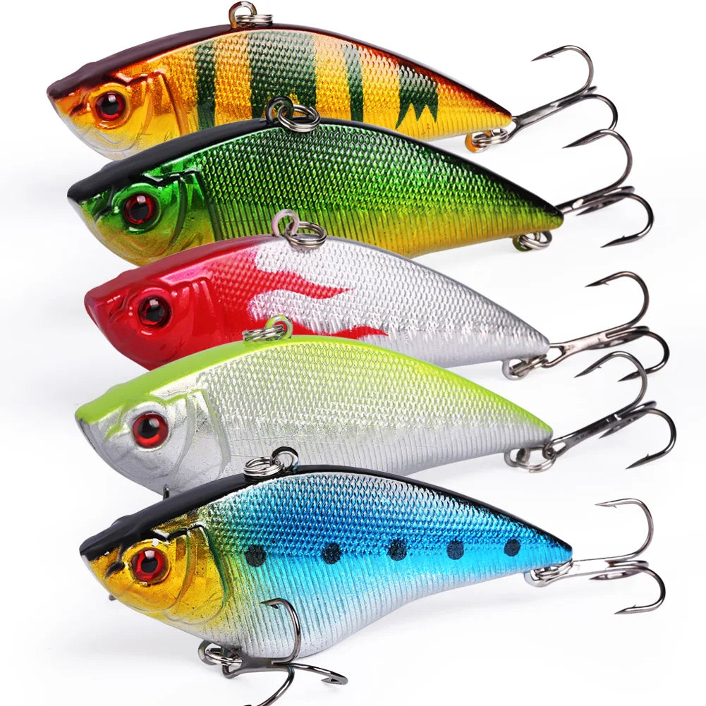 Fishing Lure Large Hard Bait Minnow VIB Lure with Treble Hook Life-Like Swimbait Fishing Bait - DG Outdoor Sports 		