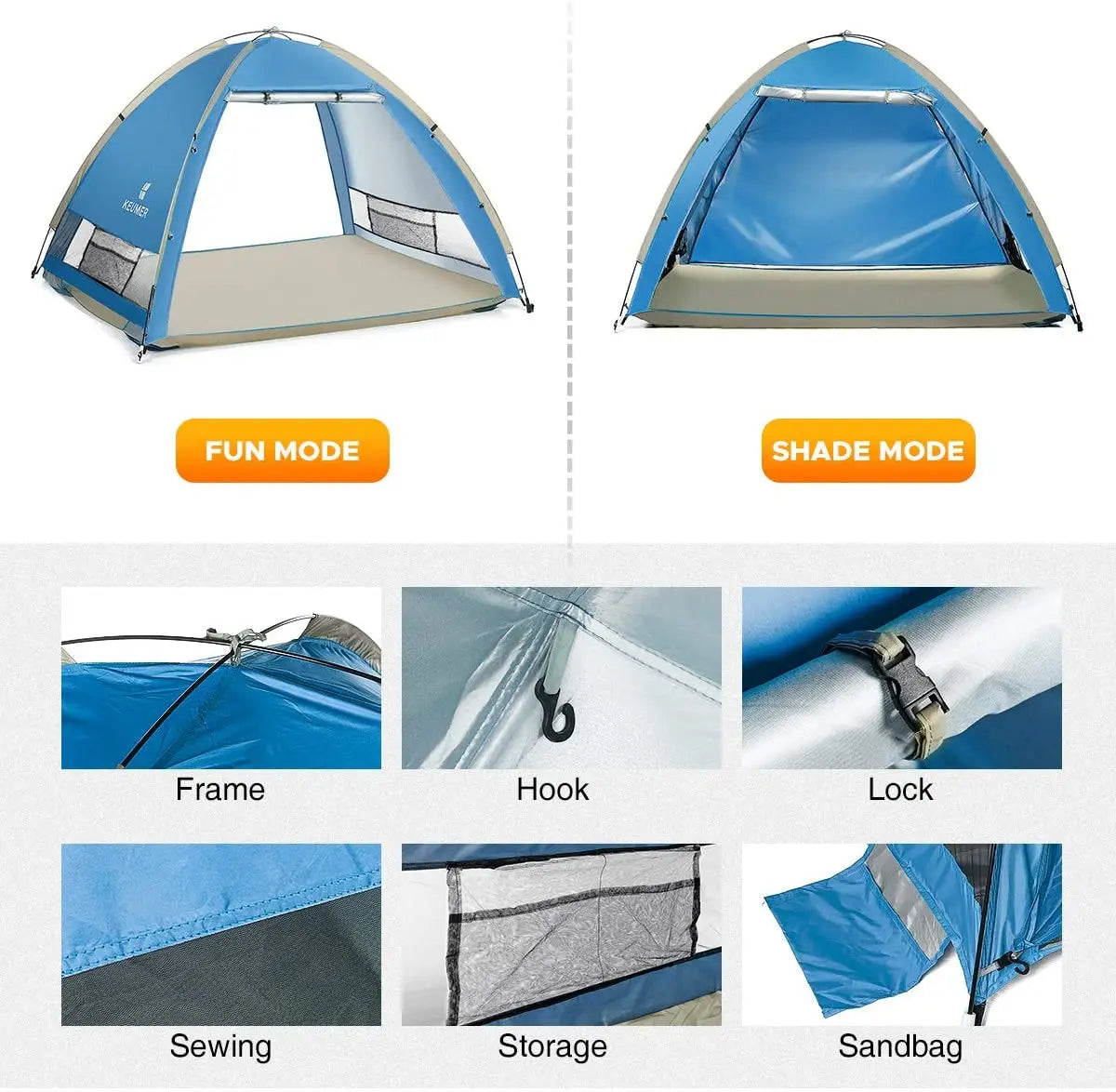 Quick Opening 2-3 People Ultralight Camping Tent - DG Outdoor Sports 		