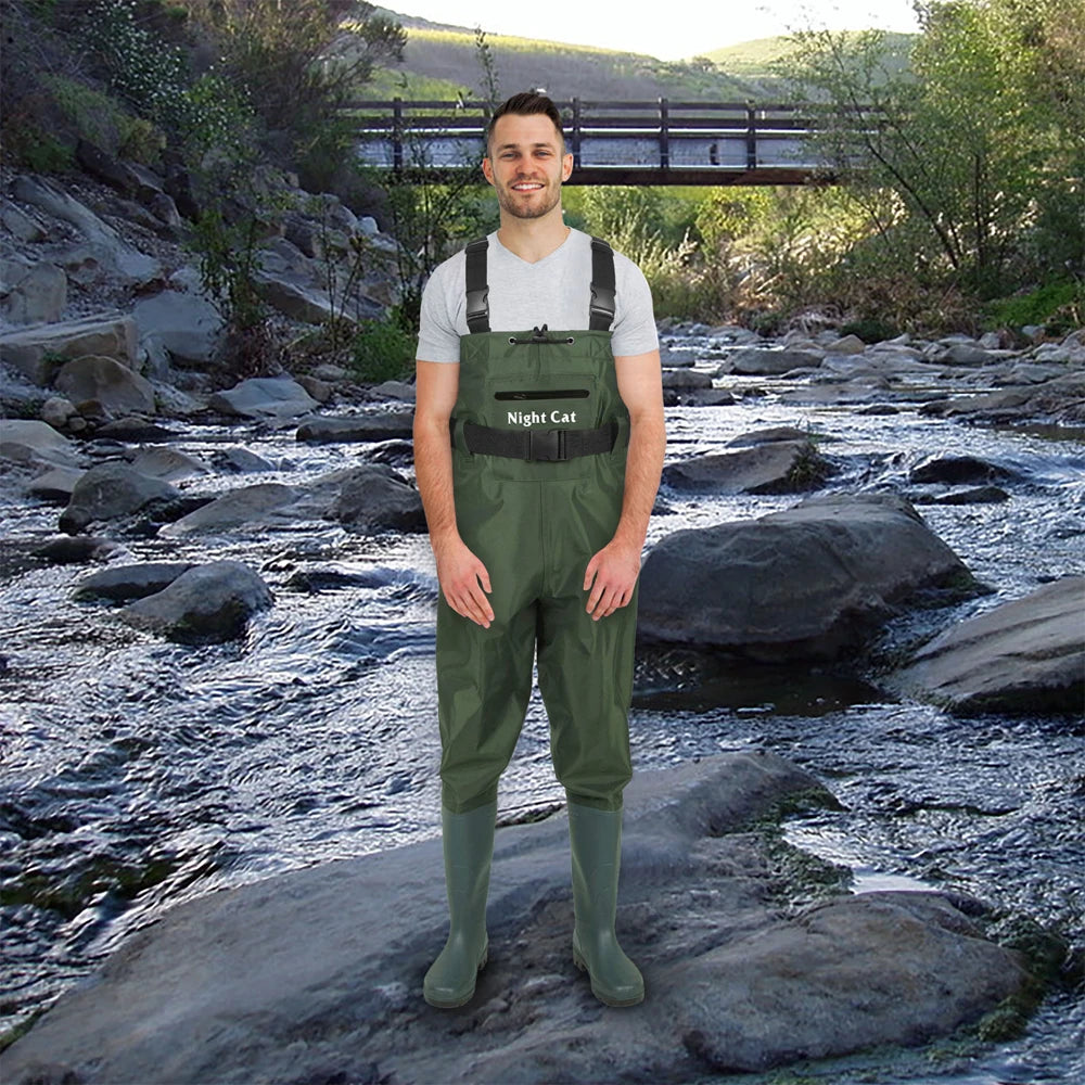 Lightweight Full Waterproof Breathable Chest Waders With Boots - DG Outdoor Sports 		